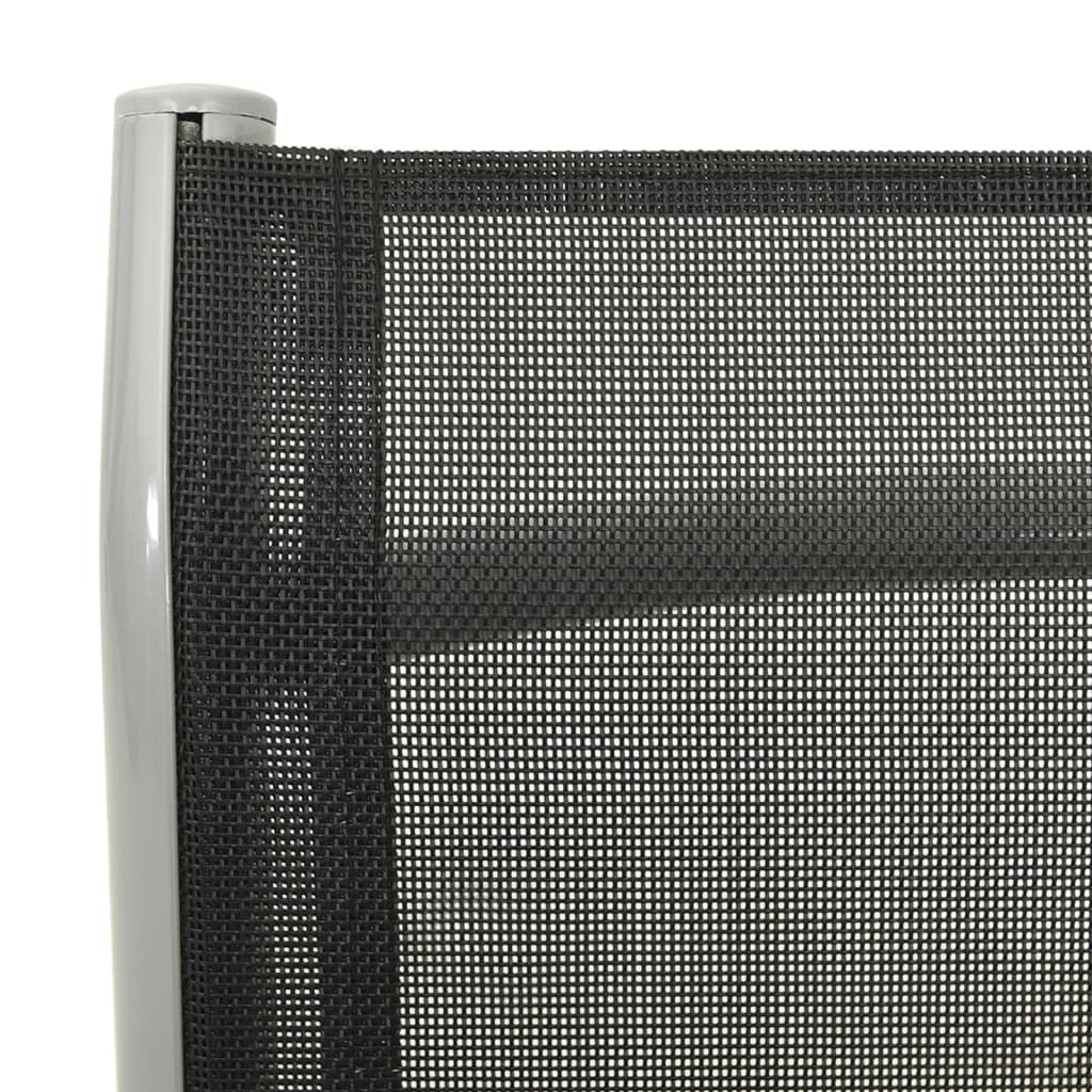 vidaXL Καρέκλες Κήπου Πτυσσόμενες 2 τεμ. Ασημί Textilene / Αλουμίνιο