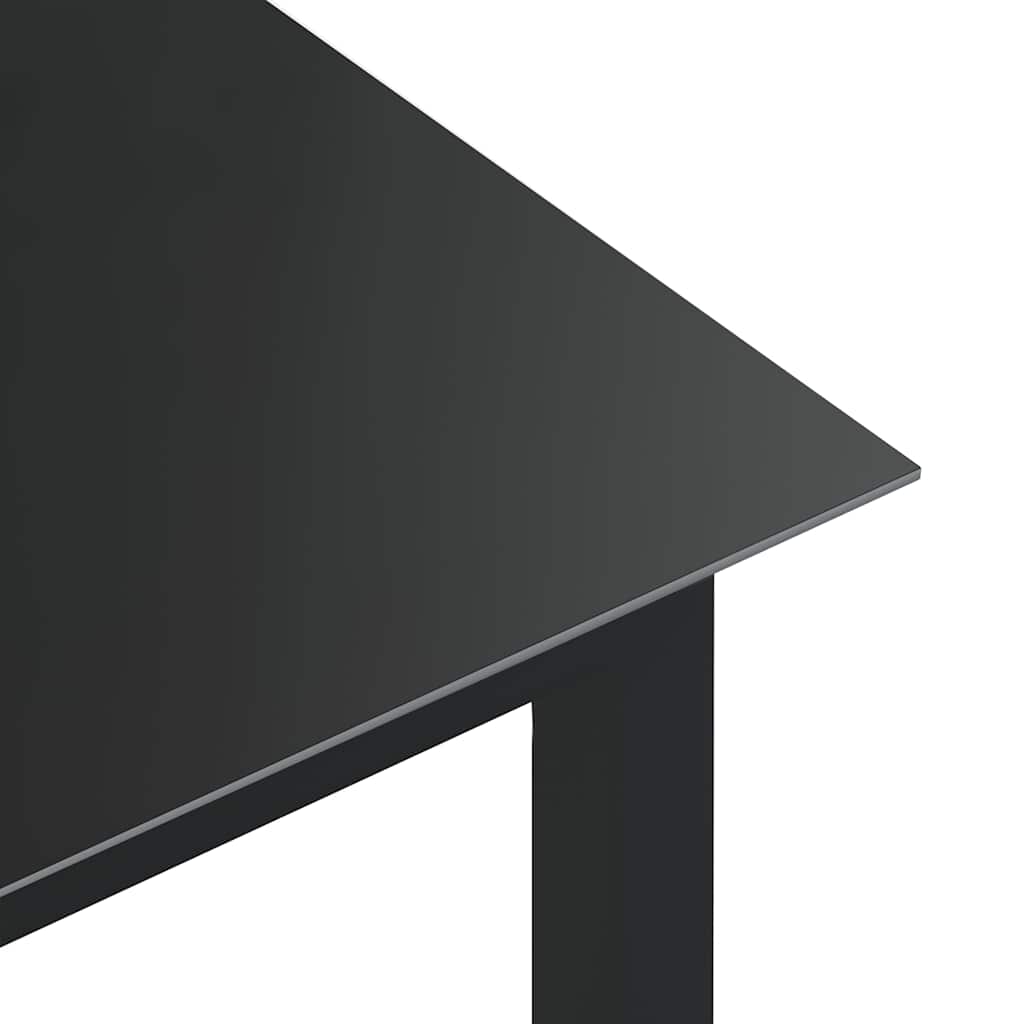 vidaXL Τραπέζι Κήπου Μαύρο 150 x 90 x 74 εκ. από Αλουμίνιο / Γυαλί