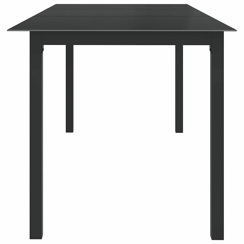 vidaXL Τραπέζι Κήπου Μαύρο 190 x 90 x 74 εκ. από Αλουμίνιο / Γυαλί