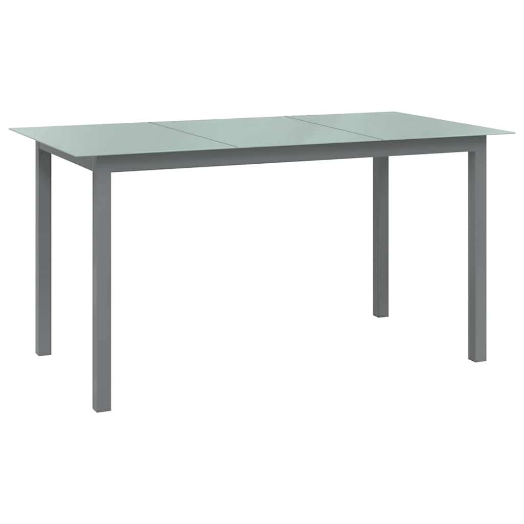 vidaXL Τραπέζι Κήπου Ανοιχτό Γκρι 150x90x74 εκ. από Αλουμίνιο / Γυαλί