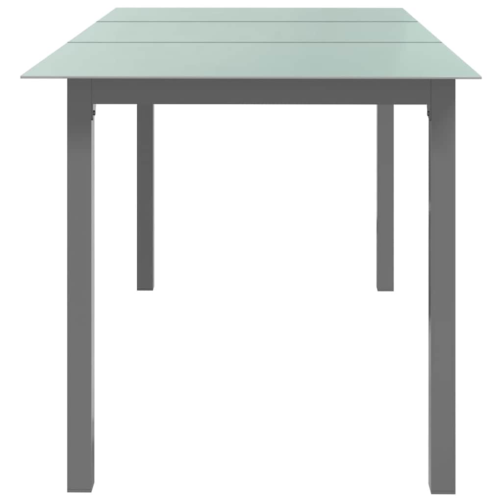 vidaXL Τραπέζι Κήπου Ανοιχτό Γκρι 150x90x74 εκ. από Αλουμίνιο / Γυαλί
