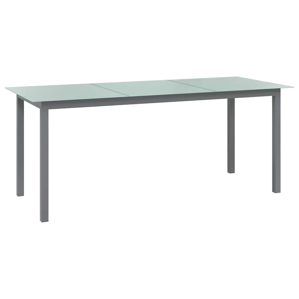 vidaXL Τραπέζι Κήπου Ανοιχτό Γκρι 190x90x74 εκ. από Αλουμίνιο / Γυαλί