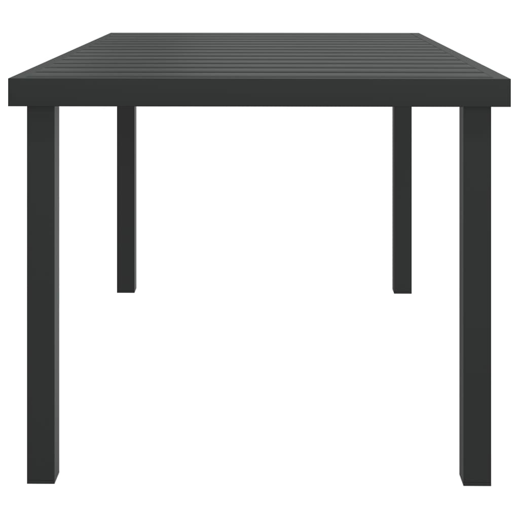 vidaXL Τραπέζι Κήπου Μαύρο 140 x 90 x 74 εκ. από Αλουμίνιο και WPC