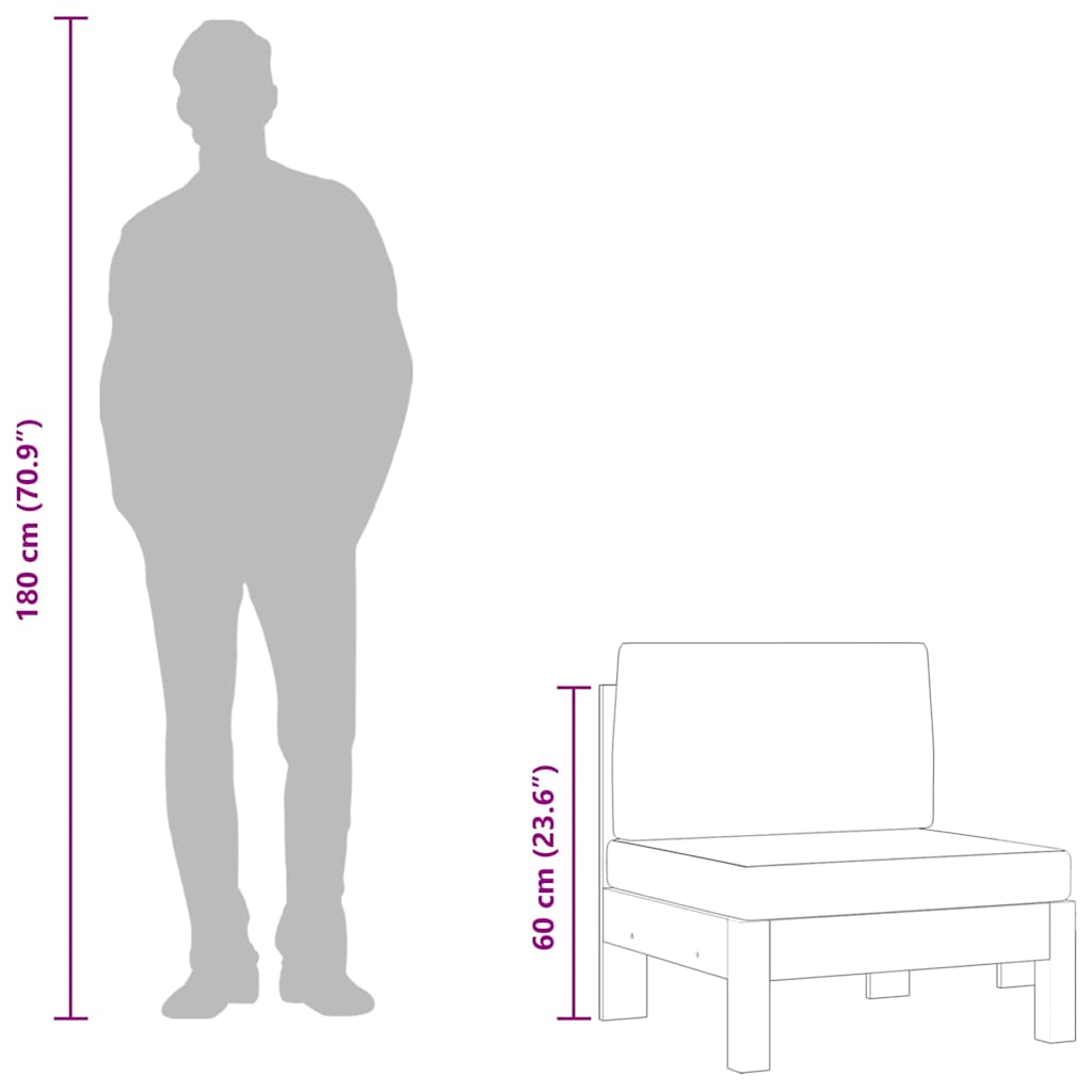 vidaXL Μεσαίοι Καναπέδες 2 τεμ Μασίφ Ξύλο Ακακίας Λευκά Κρεμ Μαξιλάρια