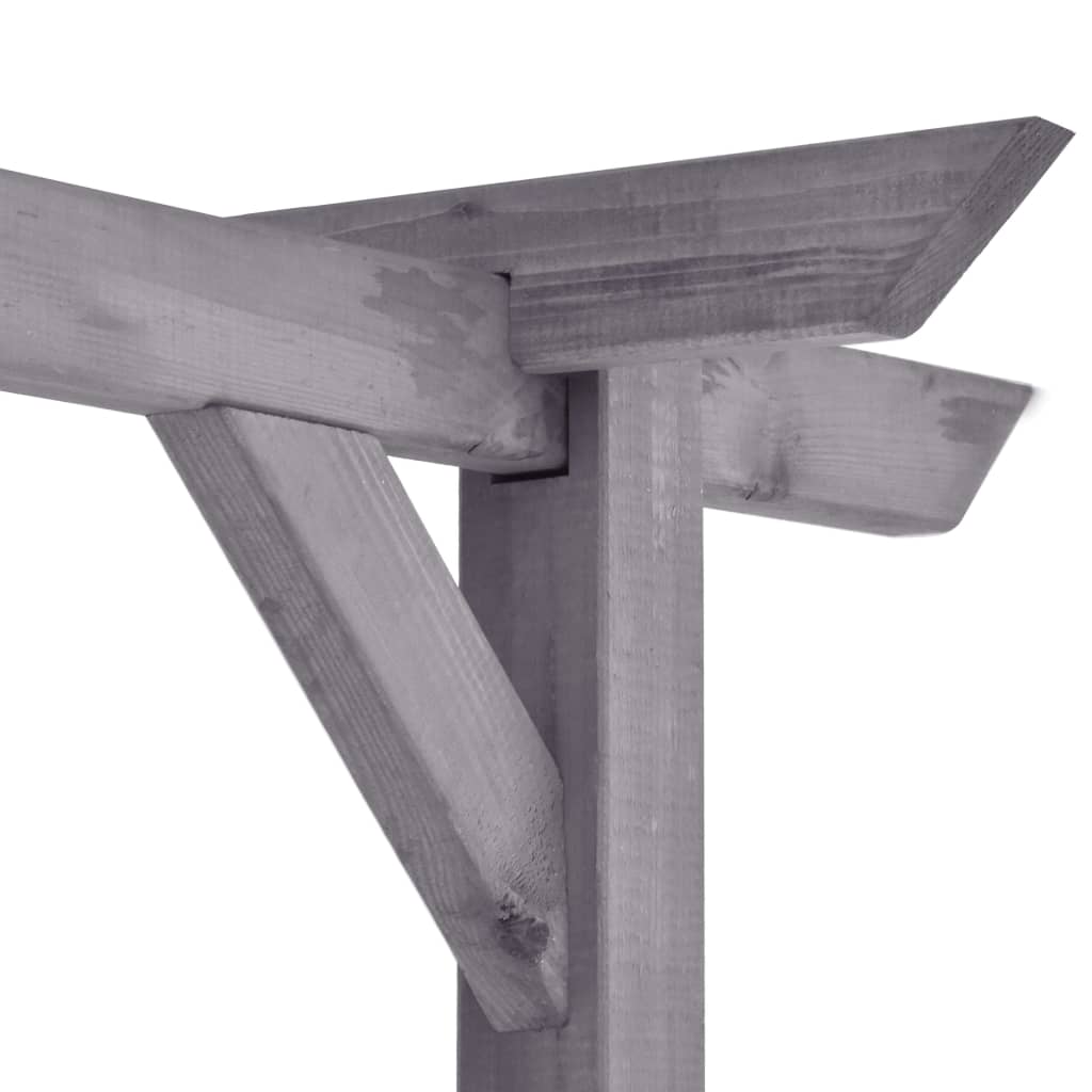 vidaXL Πέργκολα Κήπου Γκρι 400 x 40 x 205 εκ. Εμποτισμένο Ξύλο Πεύκου