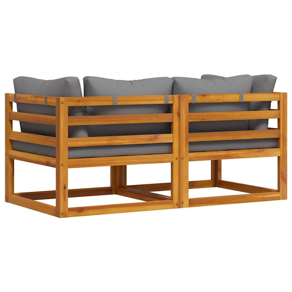 vidaXL Γωνιακοί Καναπέδες Τμηματικοί 2 τεμ. με Σκούρα Γκρι Μαξιλάρια