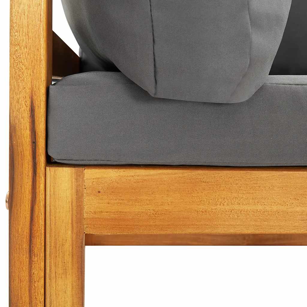 vidaXL Σετ Καναπέδων 2 τεμ. Μασίφ Ξύλο Ακακίας με Σκ. Γκρι Μαξιλάρια