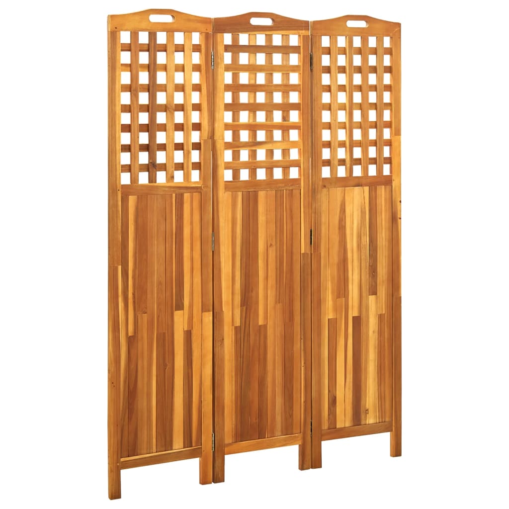 vidaXL Διαχωριστικό Δωματίου 3 Πάνελ 121x2x170 εκ. Μασίφ Ξύλο Ακακίας
