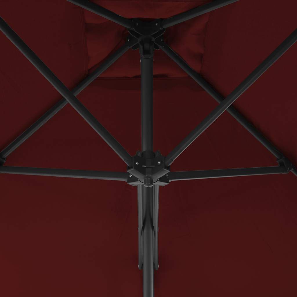 vidaXL Ομπρέλα Κήπου Μπορντό 250x250x230 εκ. με Ατσάλινο Ιστό