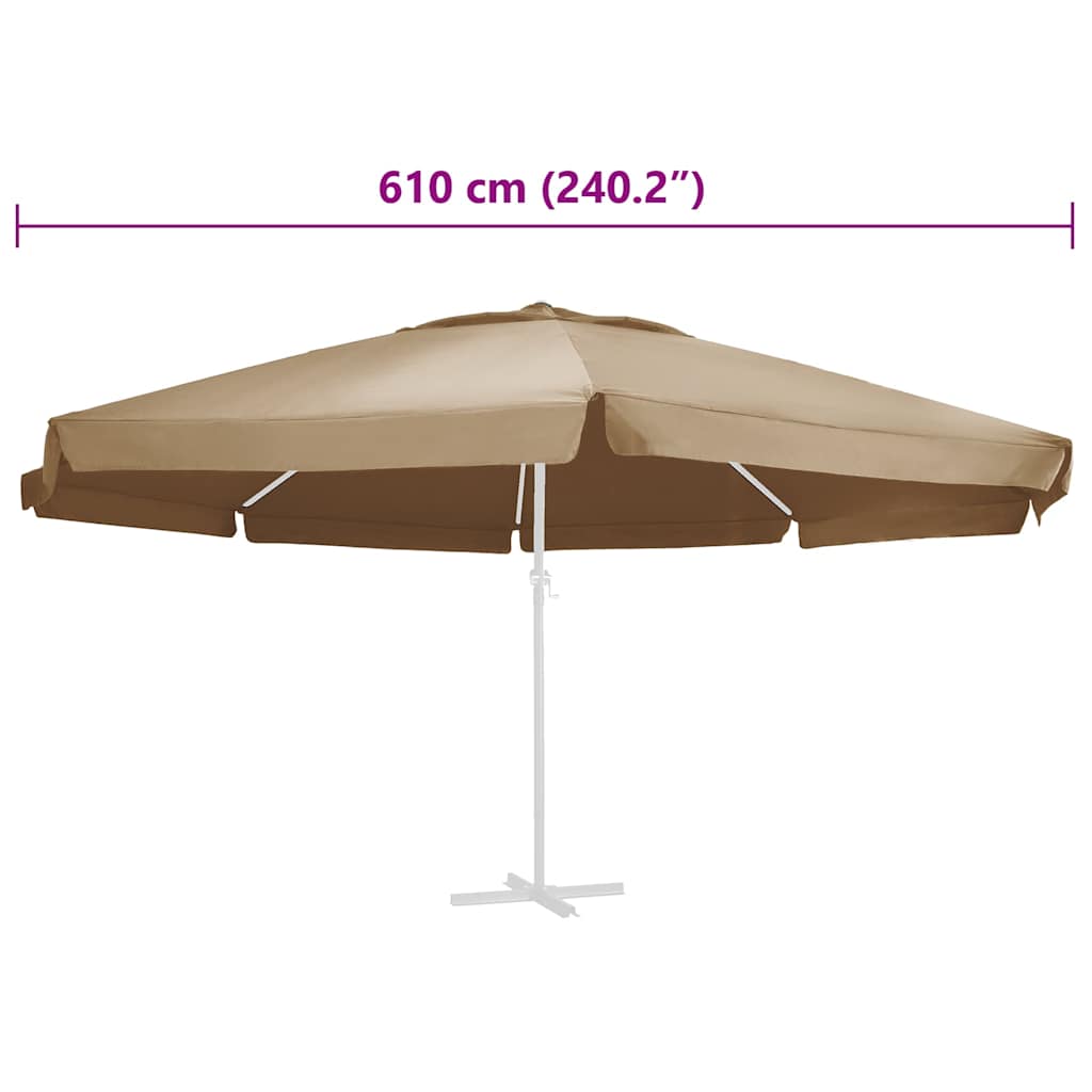 vidaXL Ύφασμα Ανταλλακτικό Ομπρέλας Εξωτ. Χώρου Taupe 610 εκ.