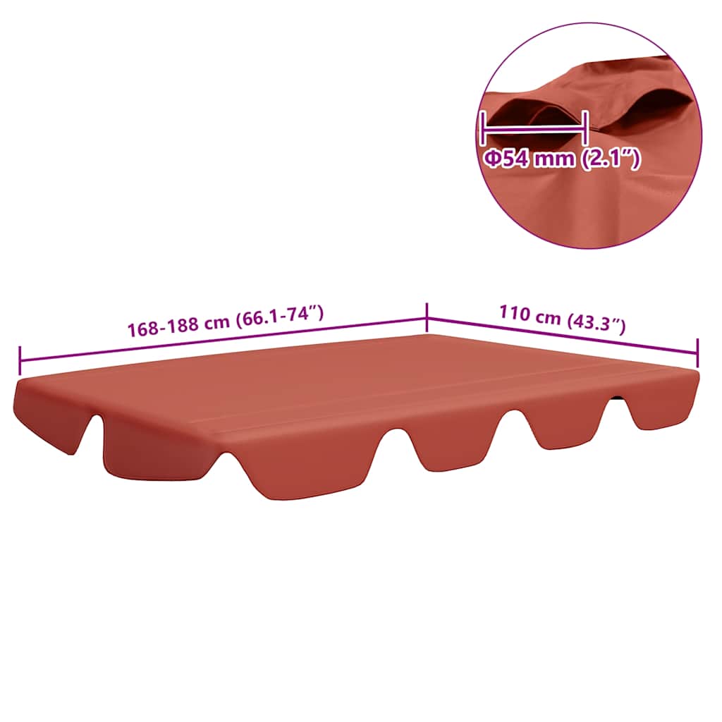 vidaXL Πανί Ανταλλακτικό για Κούνια Κήπου Τερακότα 188/168 x 145/110εκ