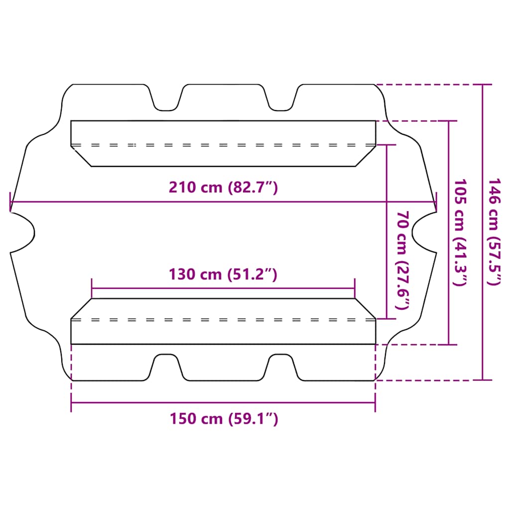 vidaXL Πανί Ανταλλακτικό για Κούνια Κήπου Μπορντό 150/130 x 105/70 εκ.