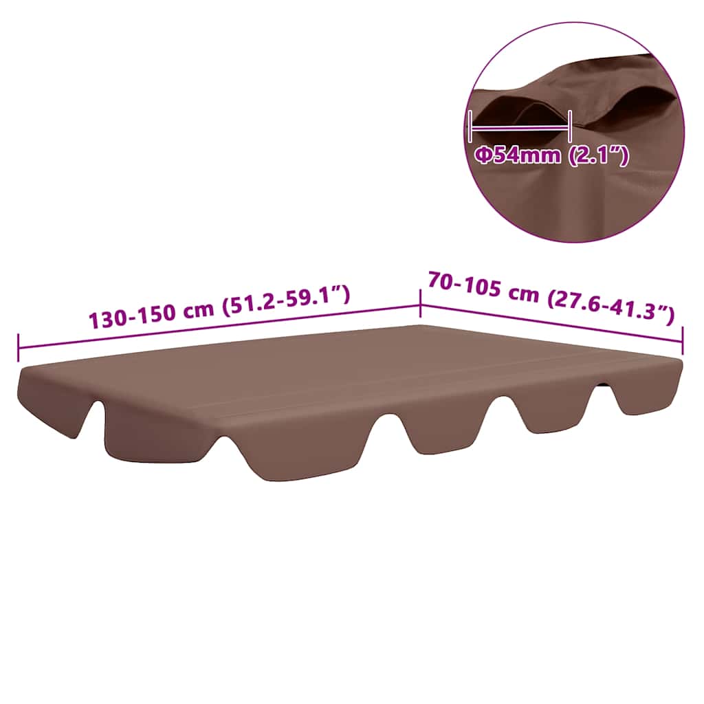 vidaXL Πανί Ανταλλακτικό για Κούνια Κήπου Καφέ 150/130 x 105/70 εκ.