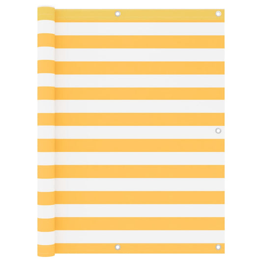 vidaXL Διαχωριστικό Βεράντας Λευκό/Κίτρινο 120 x 400 εκ. Ύφασμα Oxford