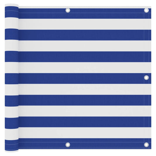 vidaXL Διαχωριστικό Βεράντας Λευκό/Μπλε 90 x 300 εκ. Ύφασμα Oxford