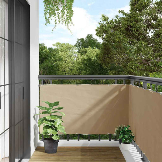 vidaXL Διαχωριστικό Βεράντας Μπεζ 75 x 500 εκ. Ύφασμα Oxford