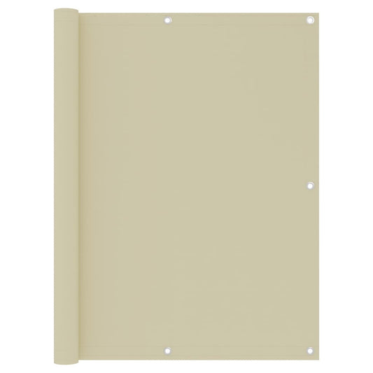 vidaXL Διαχωριστικό Βεράντας Κρεμ 120 x 500 εκ. Ύφασμα Oxford