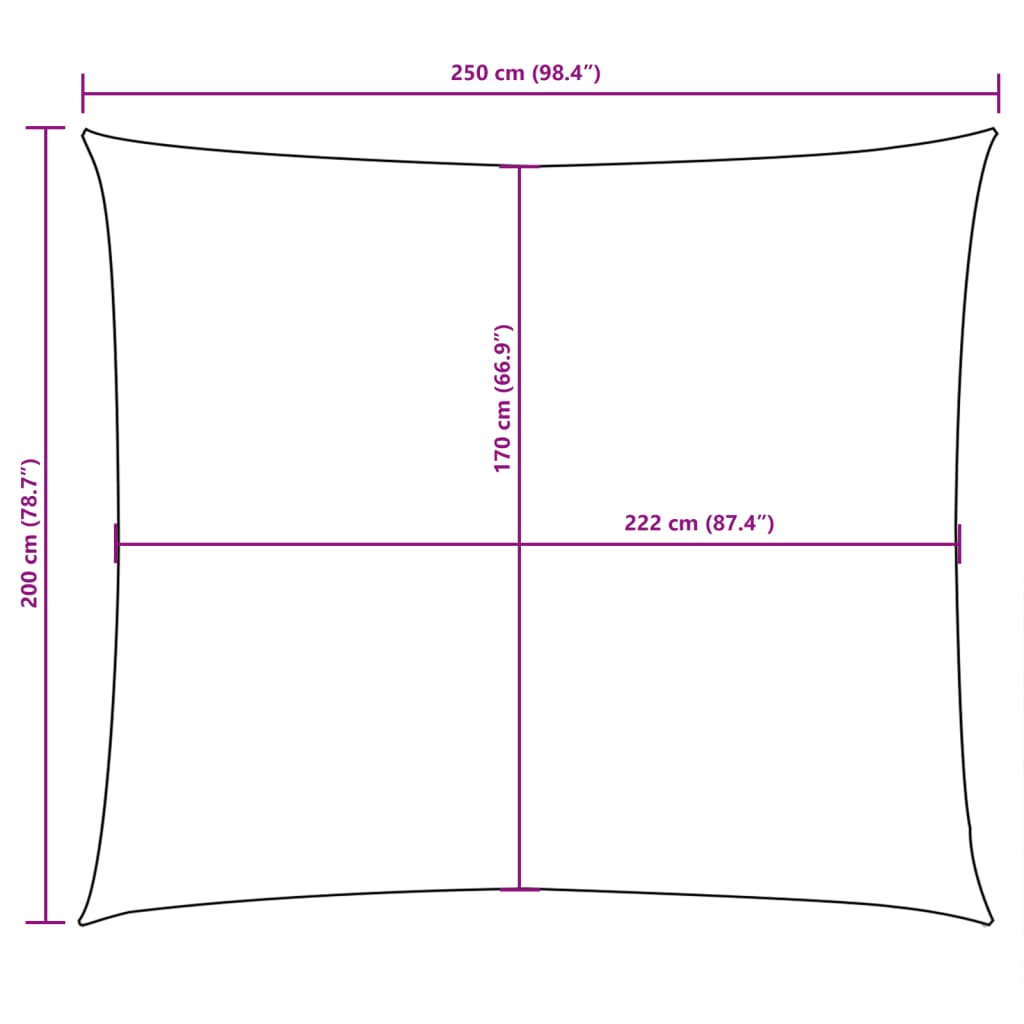 vidaXL Πανί Σκίασης Ορθογώνιο Σκ. Πράσινο 2 x 2,5 μ. από Ύφασμα Oxford