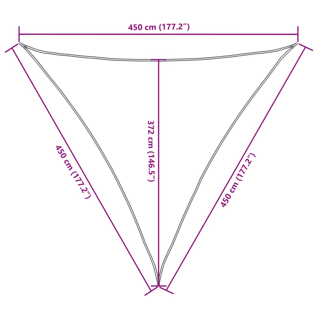 vidaXL Πανί Σκίασης Τρίγωνο Σκ. Πράσινο 4,5x4,5x4,5 μ. Ύφασμα Oxford