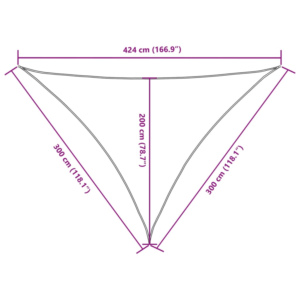 vidaXL Πανί Σκίασης Τρίγωνο Μαύρο 3 x 3 x 4,24 μ. από Ύφασμα Oxford