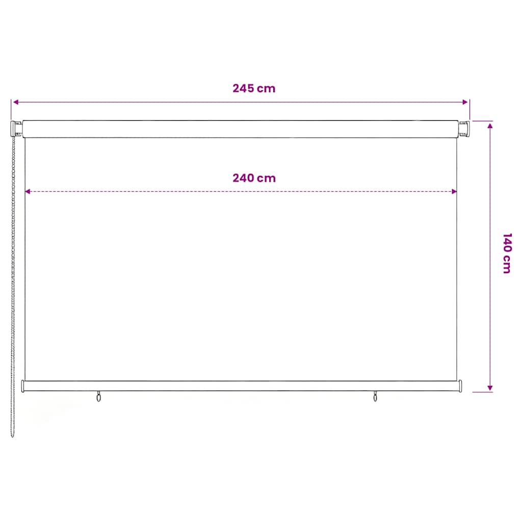 vidaXL Στόρι Σκίασης Ρόλερ Εξωτερικού Χώρου 245(Π) x 140(Υ) εκ. Μπλε HDPE