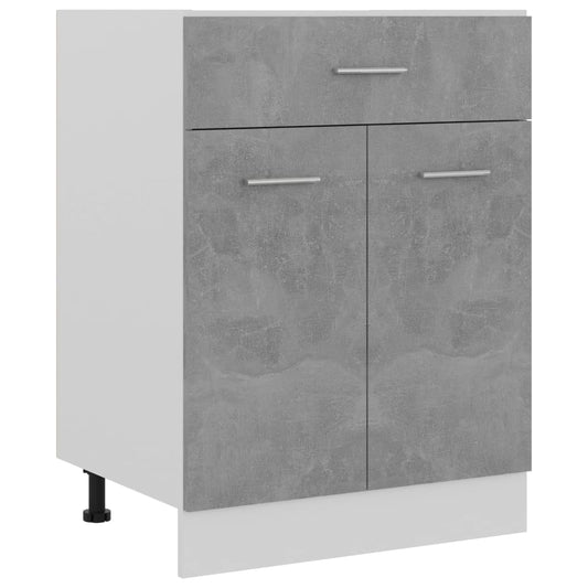 vidaXL Ντουλάπι με Συρτάρι Γκρι Σκυροδέματος 60x46x81,5 εκ Επεξ. Ξύλο