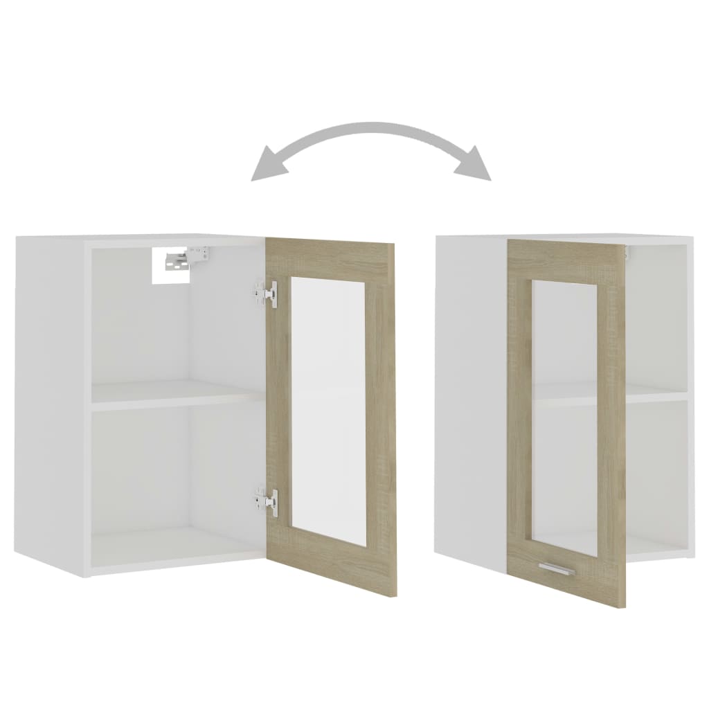 vidaXL Ντουλάπι Κρεμαστό με Τζάμι Lyon Sonoma Δρυς 40x31x60εκ.