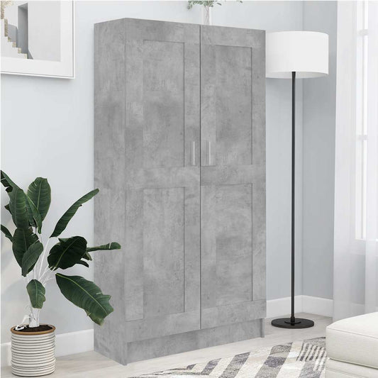 vidaXL Βιβλιοθήκη Γκρι του Σκυροδέματος 82,5x30,5x150 εκ. Επεξ. Ξύλο
