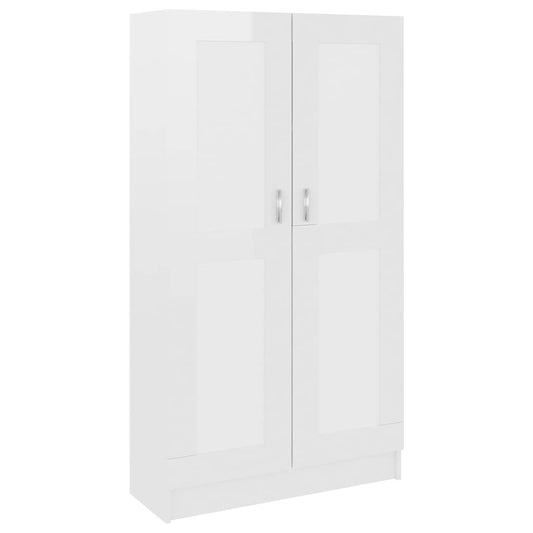 vidaXL Βιβλιοθήκη Γυαλιστερό Λευκό 82,5 x 30,5 x 150 εκ. Επεξ. Ξύλο
