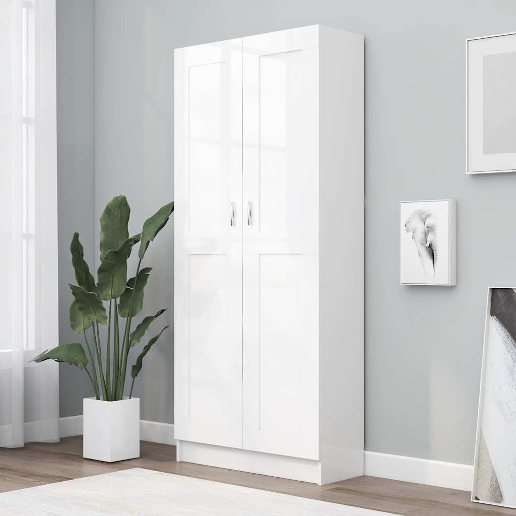 vidaXL Βιβλιοθήκη Λευκή 82,5 x 30,5 x 185,5 εκ. Επεξ. Ξύλο