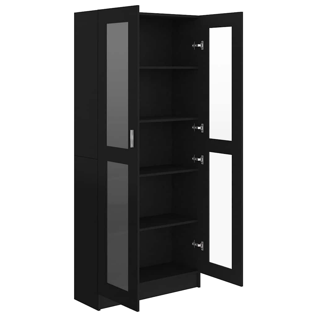 vidaXL Βιτρίνα Μαύρη 82,5 x 30,5 x 185 εκ. Επεξ. Ξύλο