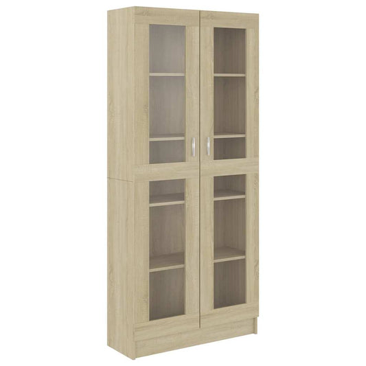 vidaXL Βιτρίνα Χρώμα Sonoma Δρυς 82,5 x 30,5 x 185 εκ. Επεξ. Ξύλο