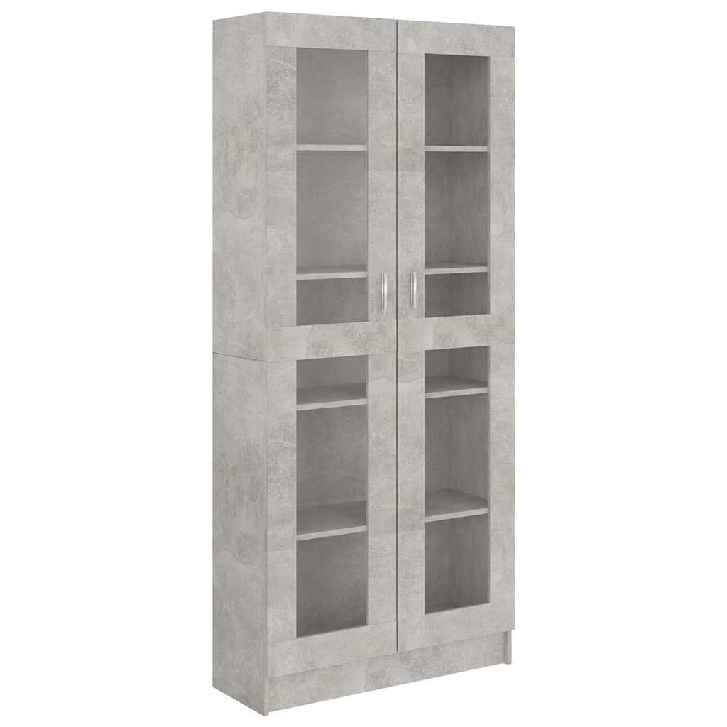 vidaXL Βιτρίνα Γκρι του Σκυροδέματος 82,5x30,5x185,5 εκ. Επεξ. Ξύλο