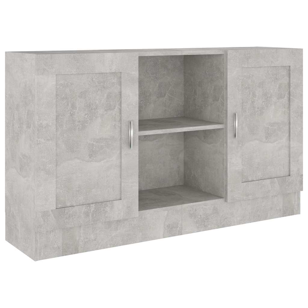 vidaXL Μπουφές Γκρι Σκυροδέματος 120 x 30,5 x 70 εκ. από Επεξ. Ξύλο