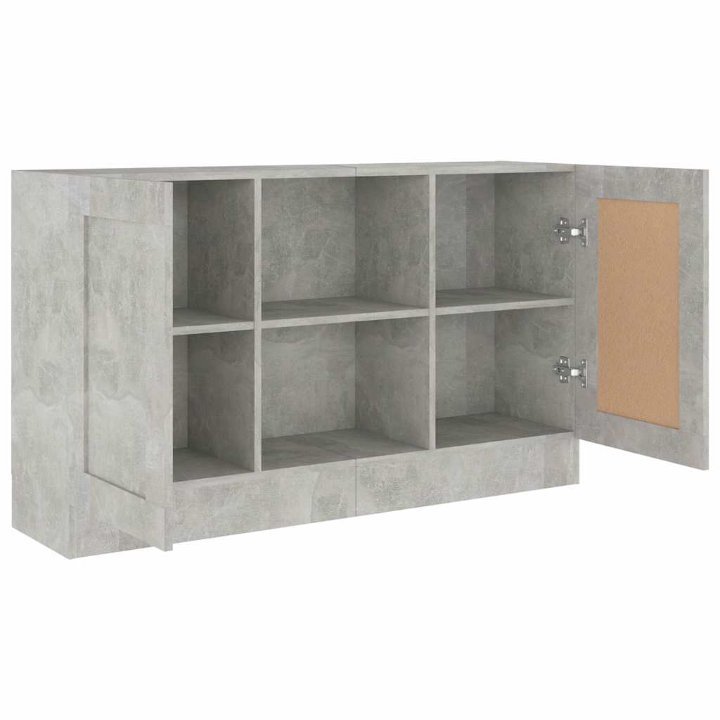 vidaXL Μπουφές Γκρι Σκυροδέματος 120 x 30,5 x 70 εκ. από Επεξ. Ξύλο