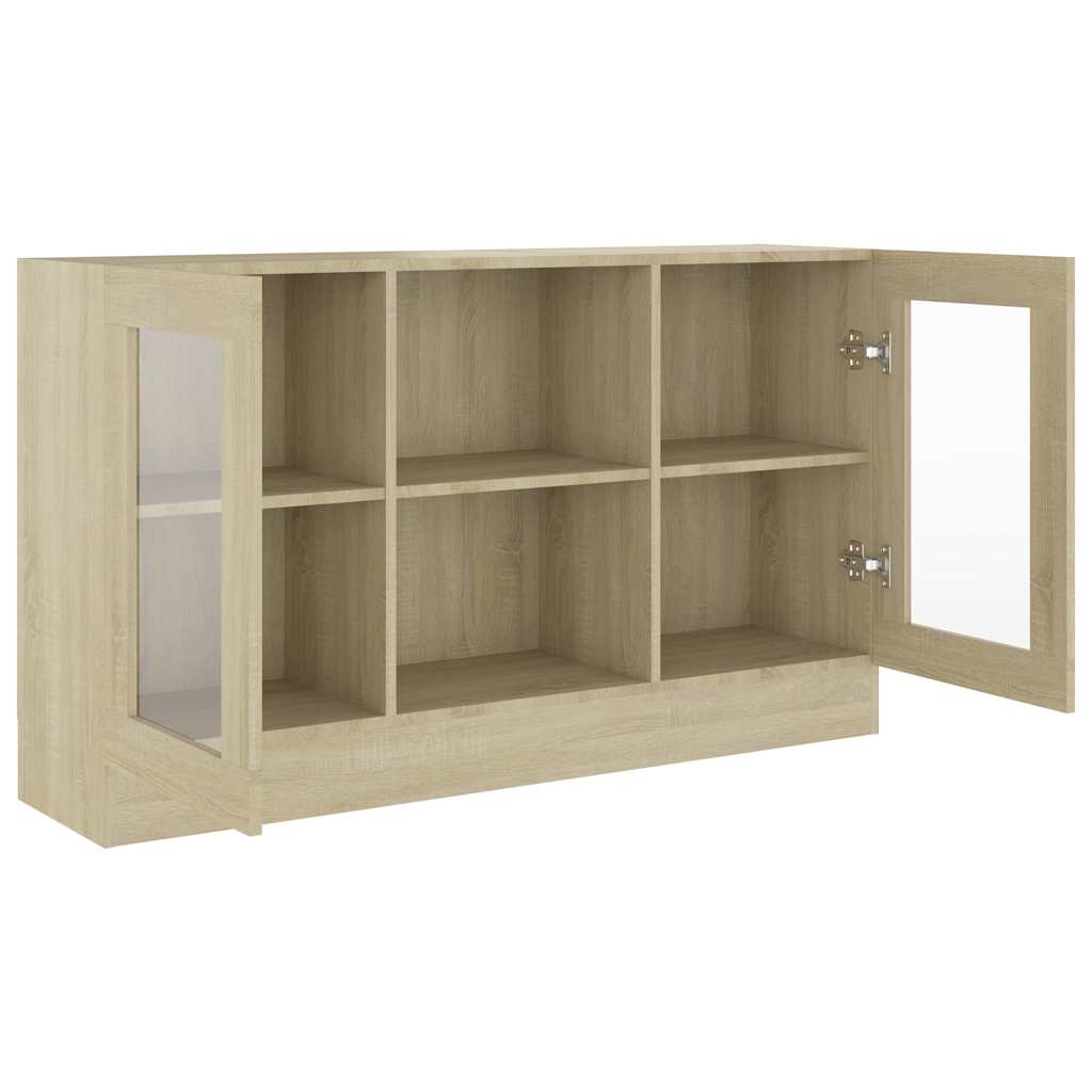 vidaXL Βιτρίνα Χρώμα Sonoma Δρυς 120 x 30,5 x 70 εκ. από Επεξ. Ξύλο