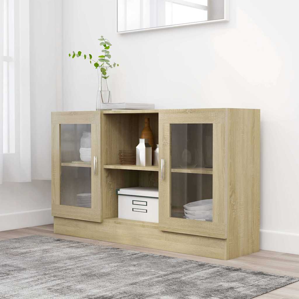 vidaXL Βιτρίνα Χρώμα Sonoma Δρυς 120 x 30,5 x 70 εκ. από Επεξ. Ξύλο