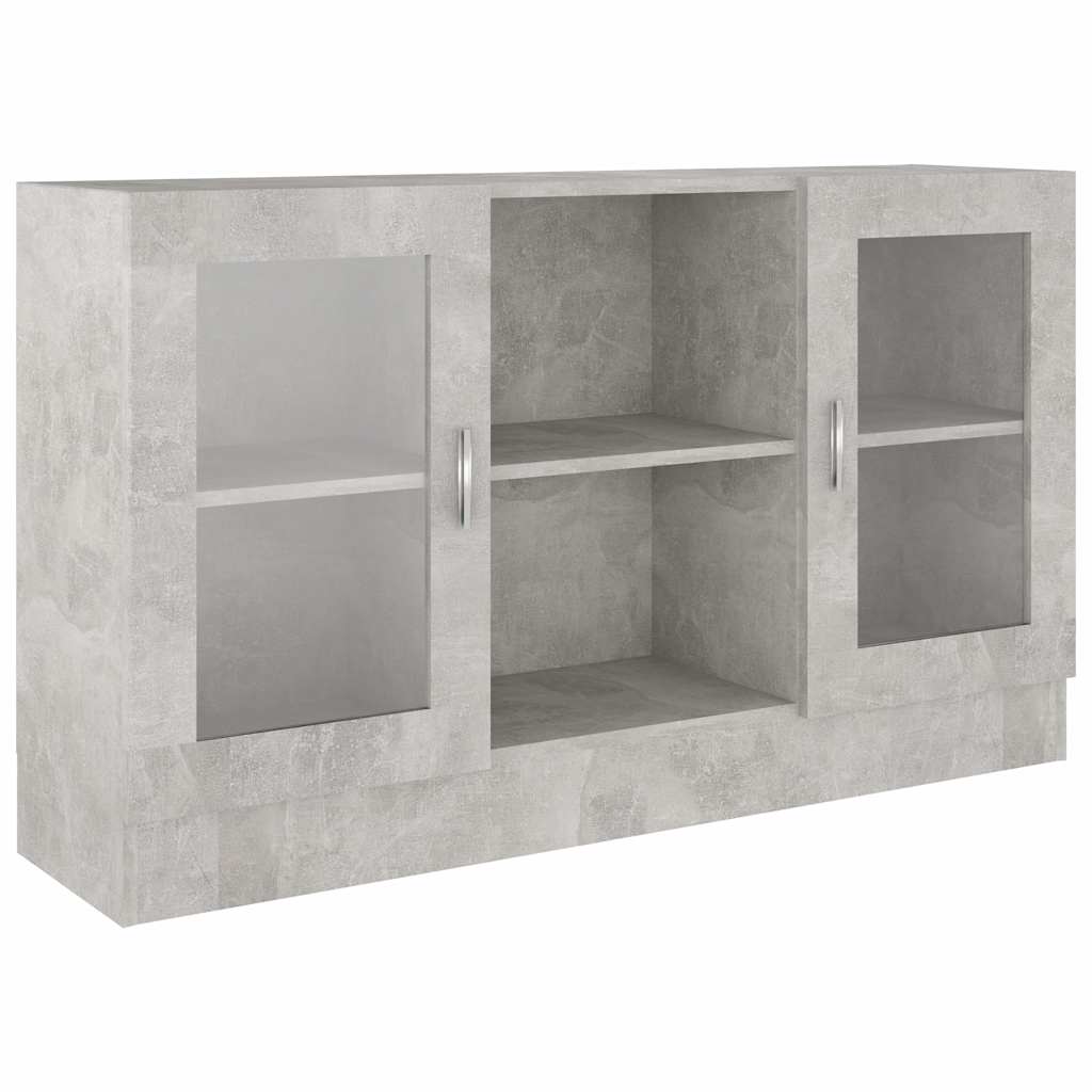 vidaXL Βιτρίνα Γκρι Σκυροδέματος 120 x 30,5 x 70 εκ. από Επεξ. Ξύλο