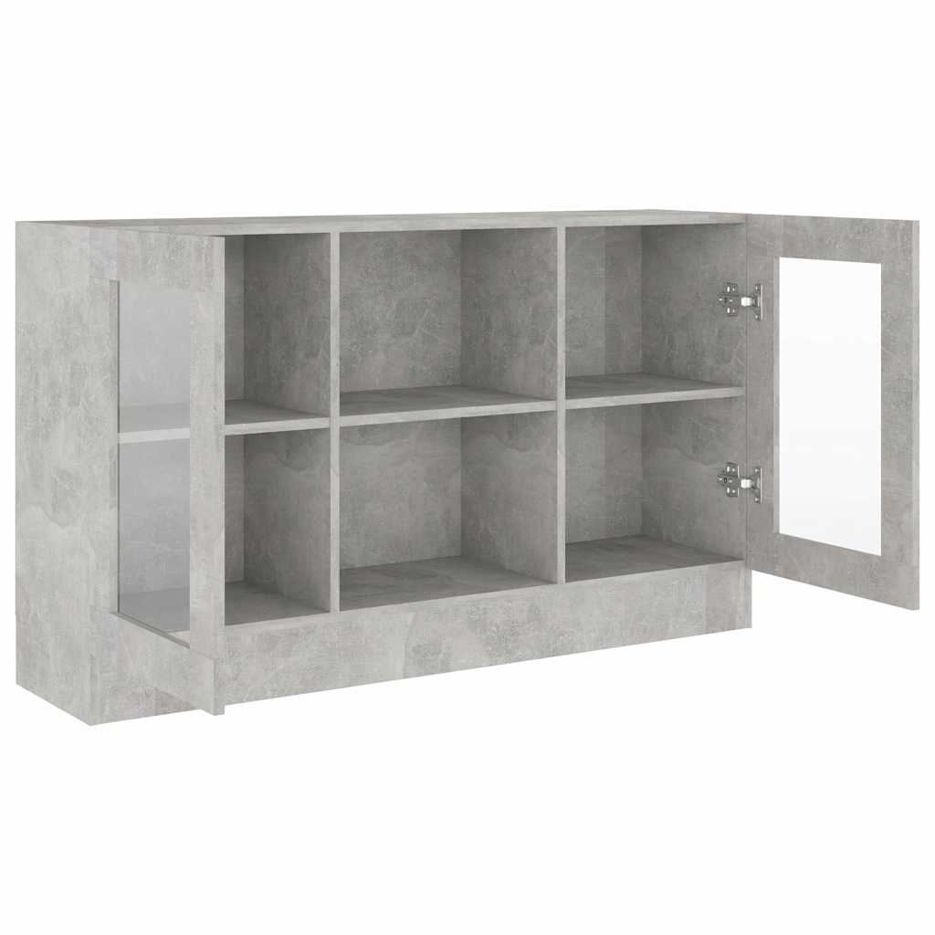vidaXL Βιτρίνα Γκρι Σκυροδέματος 120 x 30,5 x 70 εκ. από Επεξ. Ξύλο