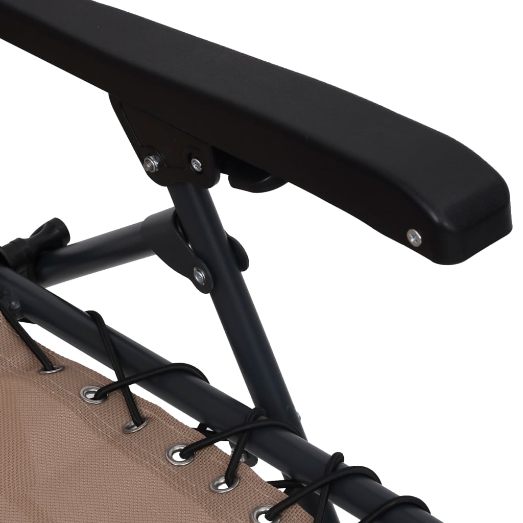 vidaXL Σεζλόνγκ Πτυσσόμενη Taupe από Textilene