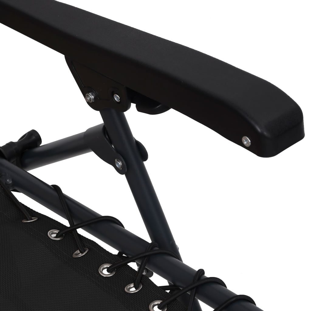 vidaXL Καρέκλες Εξ. Χώρου Πτυσσόμενες 2 τεμ. Μαύρες από Textilene