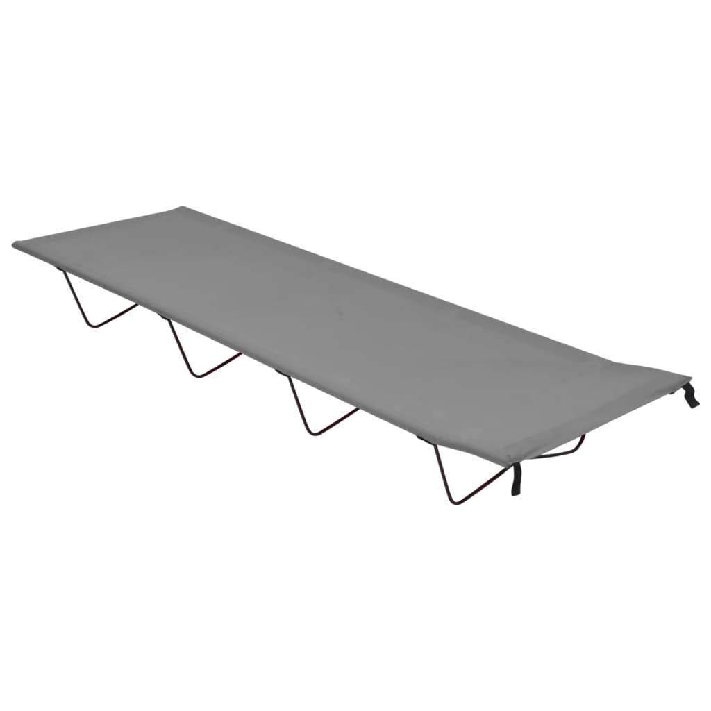 vidaXL Κρεβάτι Κάμπινγκ Γκρι 180x60x19εκ. Ύφασμα Oxford και Ατσάλι