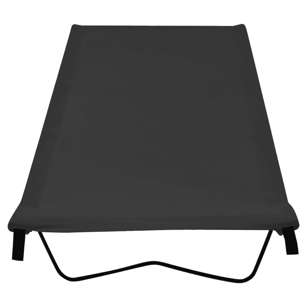 vidaXL Κρεβάτια Κάμπινγκ 2 τεμ Μαύρα 180x60x19 εκ Ύφασ. Oxford/Ατσάλι