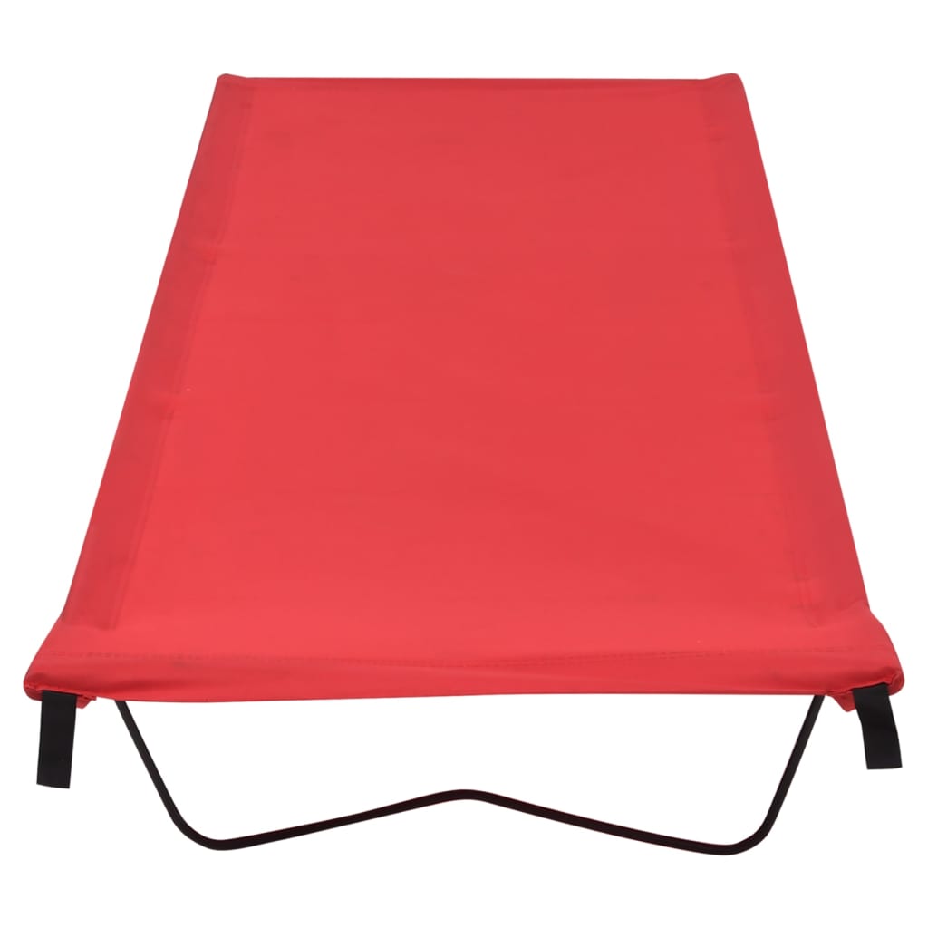 vidaXL Κρεβάτια Κάμπινγκ 2τεμ Κόκκινα 180x60x19εκ Ύφασ. Oxford/Ατσάλι