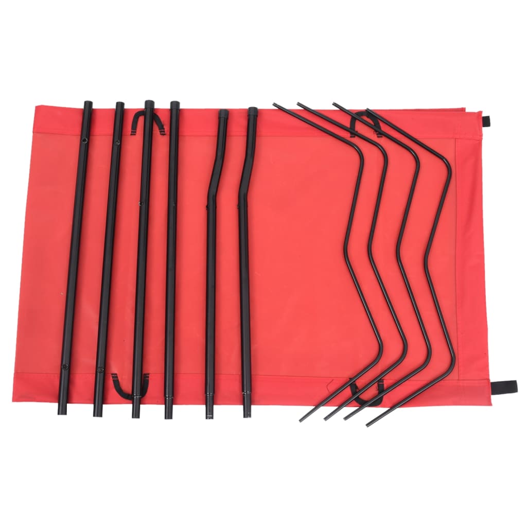 vidaXL Κρεβάτια Κάμπινγκ 2τεμ Κόκκινα 180x60x19εκ Ύφασ. Oxford/Ατσάλι