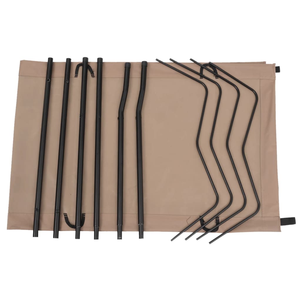 vidaXL Κρεβάτια Κάμπινγκ 2 τεμ. Taupe 180x60x19εκ Ύφασ. Oxford/Ατσάλι