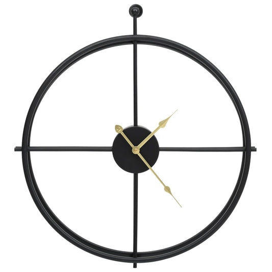 vidaXL Ρολόι Τοίχου Μαύρο 52 εκ. Σιδερένιο