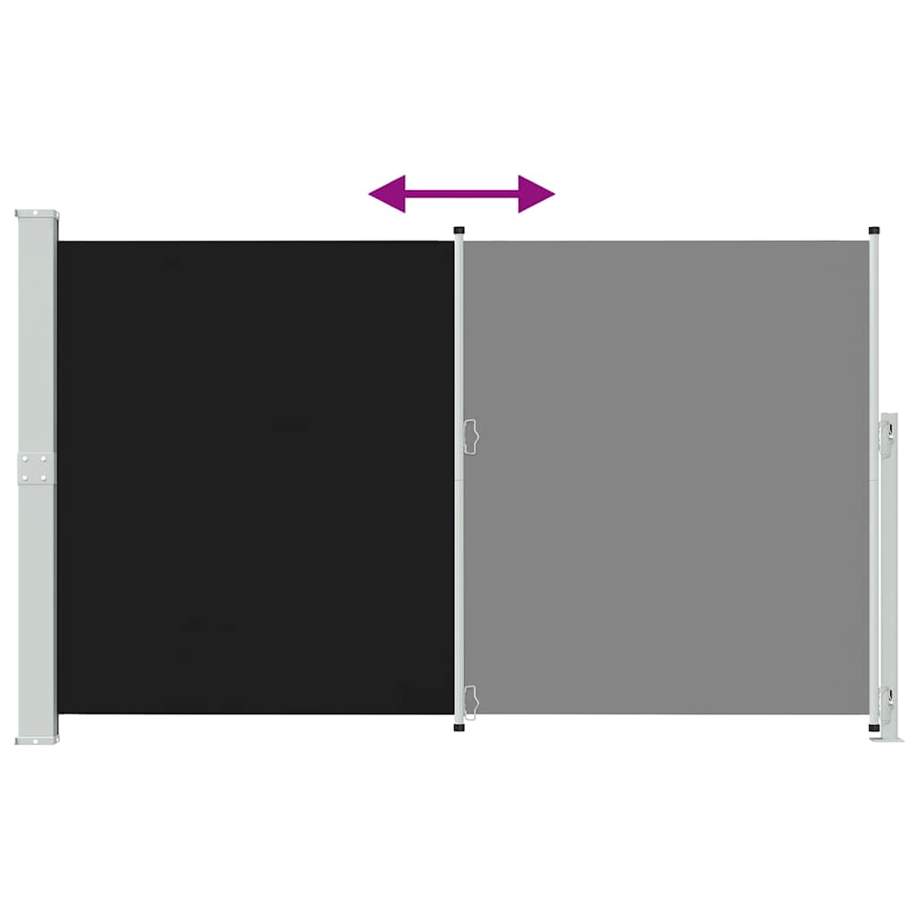 vidaXL Σκίαστρο Πλαϊνό Συρόμενο Βεράντας Μαύρο 180 x 300 εκ.