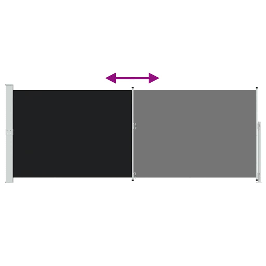 vidaXL Σκίαστρο Πλαϊνό Συρόμενο Βεράντας Μαύρο 180 x 500 εκ.