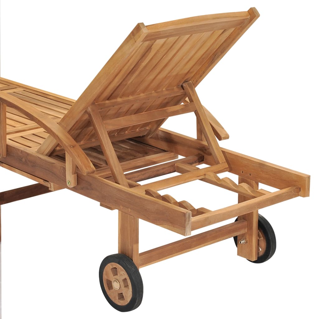 vidaXL Ξαπλώστρα από Μασίφ Ξύλο Teak